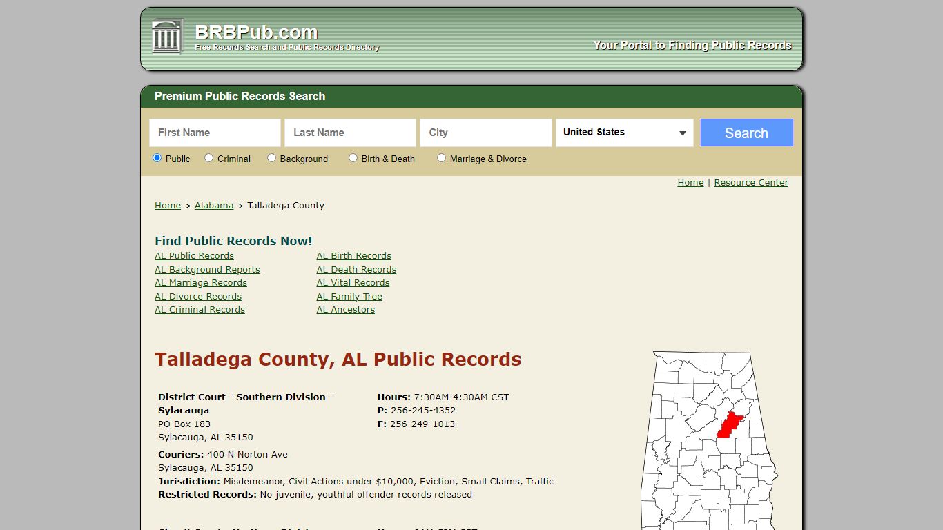 Talladega County Public Records | Search Alabama ...