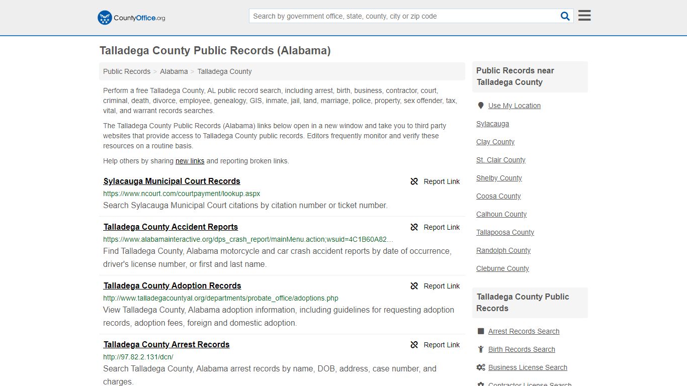 Public Records - Talladega County, AL (Business, Criminal ...