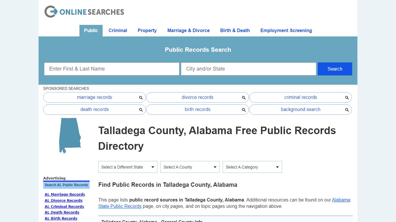 Talladega County, Alabama Public Records Directory